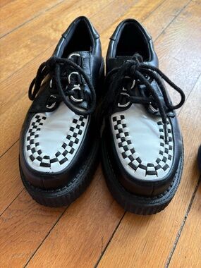 Black and White Checker Creeper Shoes